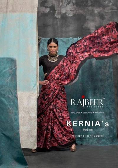 RAJBEER KERNIA'S 16001 TO 16010 DESIGNER PRINTED PURE SILK SAREE WHOLESALER IN INDIA